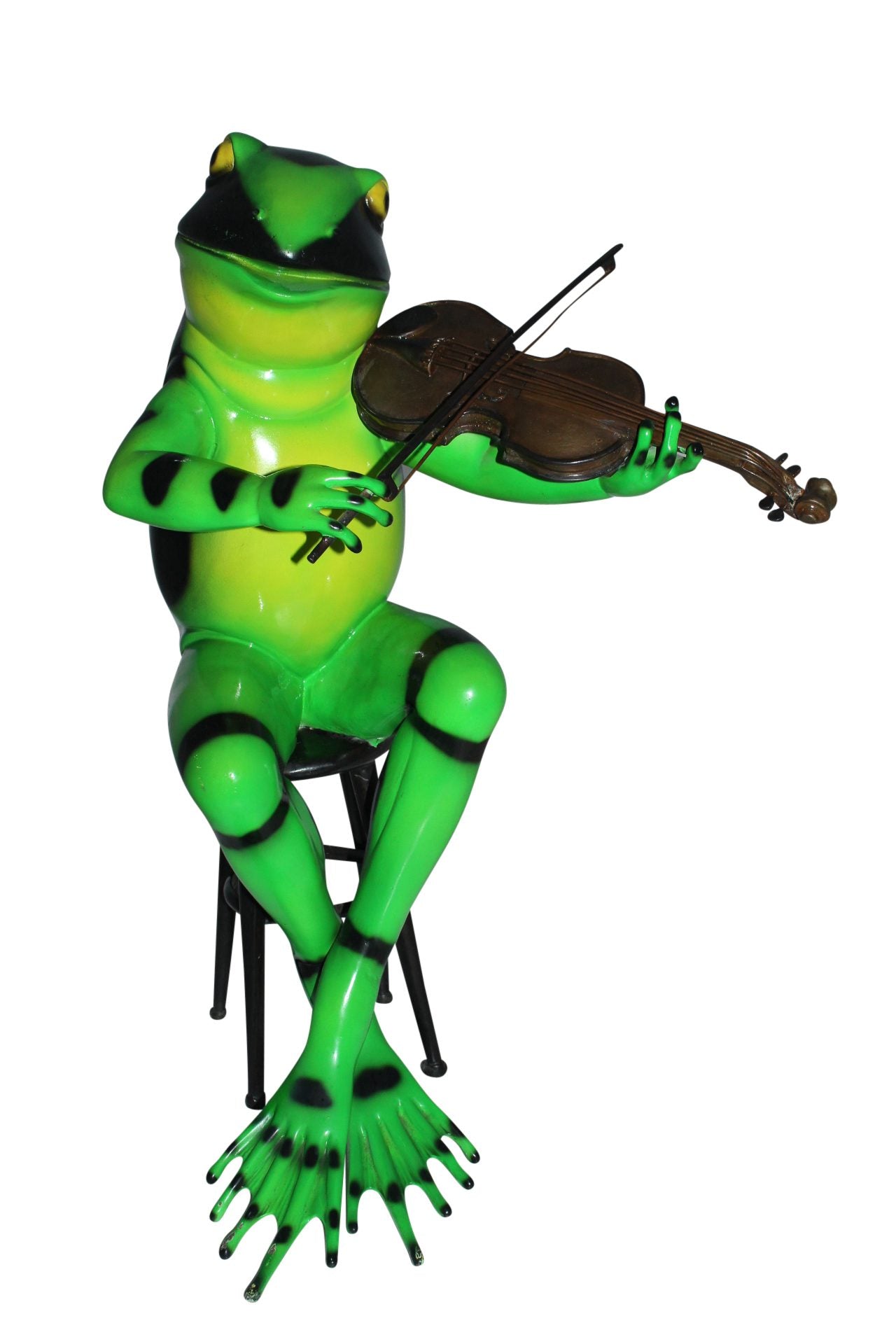 Frog plays violin Bronze Statue - Size: 22"L x 17"W x 26"H.