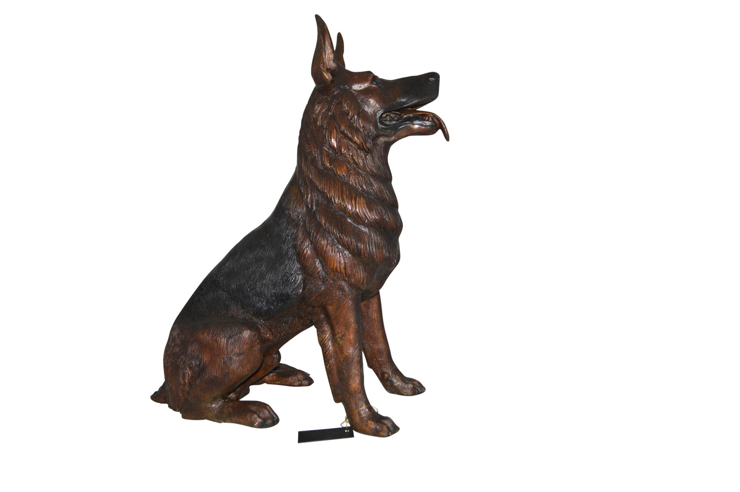 Nifao German Shepherd Alsatian dog bronze statue - Life-Size, Realistic Bronze Statue - Ideal for Home or Garden Decoration - Size: 23"L x 16"W x 30"H.