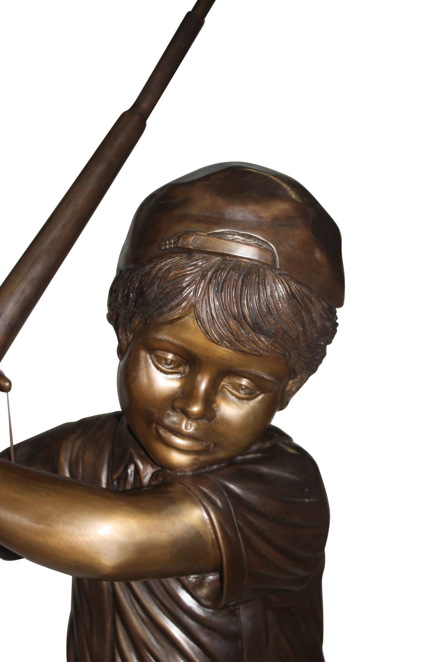 Golfer Boy Bronze - Big shoes - Size: 18"L x 14"W x 49"H.