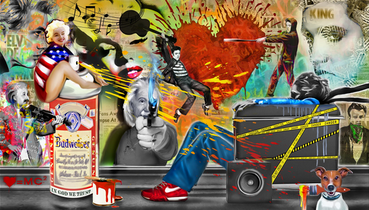 Hard Rock Music Painting by Marc Rudinsky - Acrylic -  Size: 48"L x 72"W x 2"H.