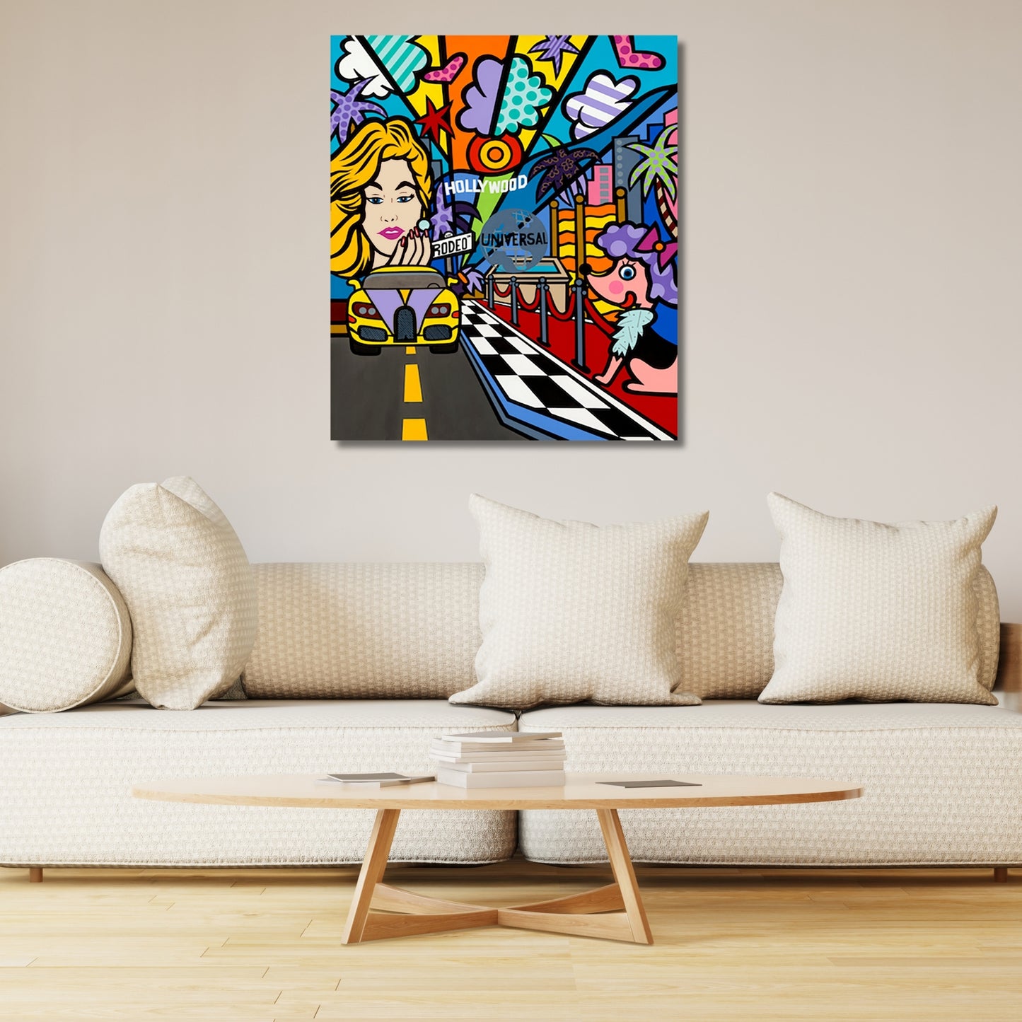 Hollywood, Acrylic Painting, Stretched Canvas, Wall Art by Jozza 40" x 48" x 1"