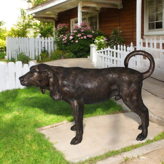 Hound dog Bronze Statue -  Size: 38"L x 12"W x 26"H.