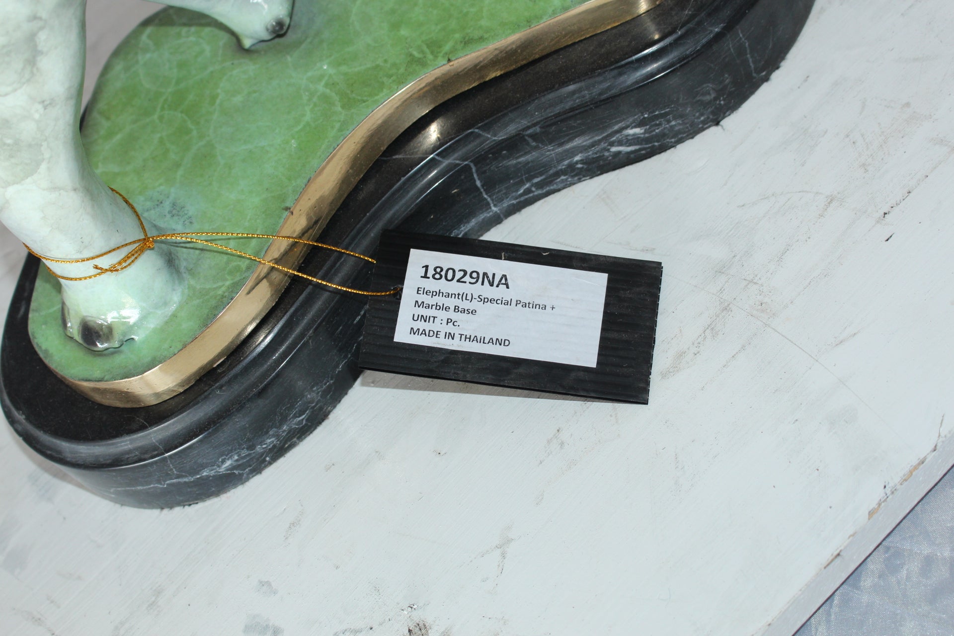 Elephant Medium Bronze Statue -  Size: 26"L x 8"W x 17"H.