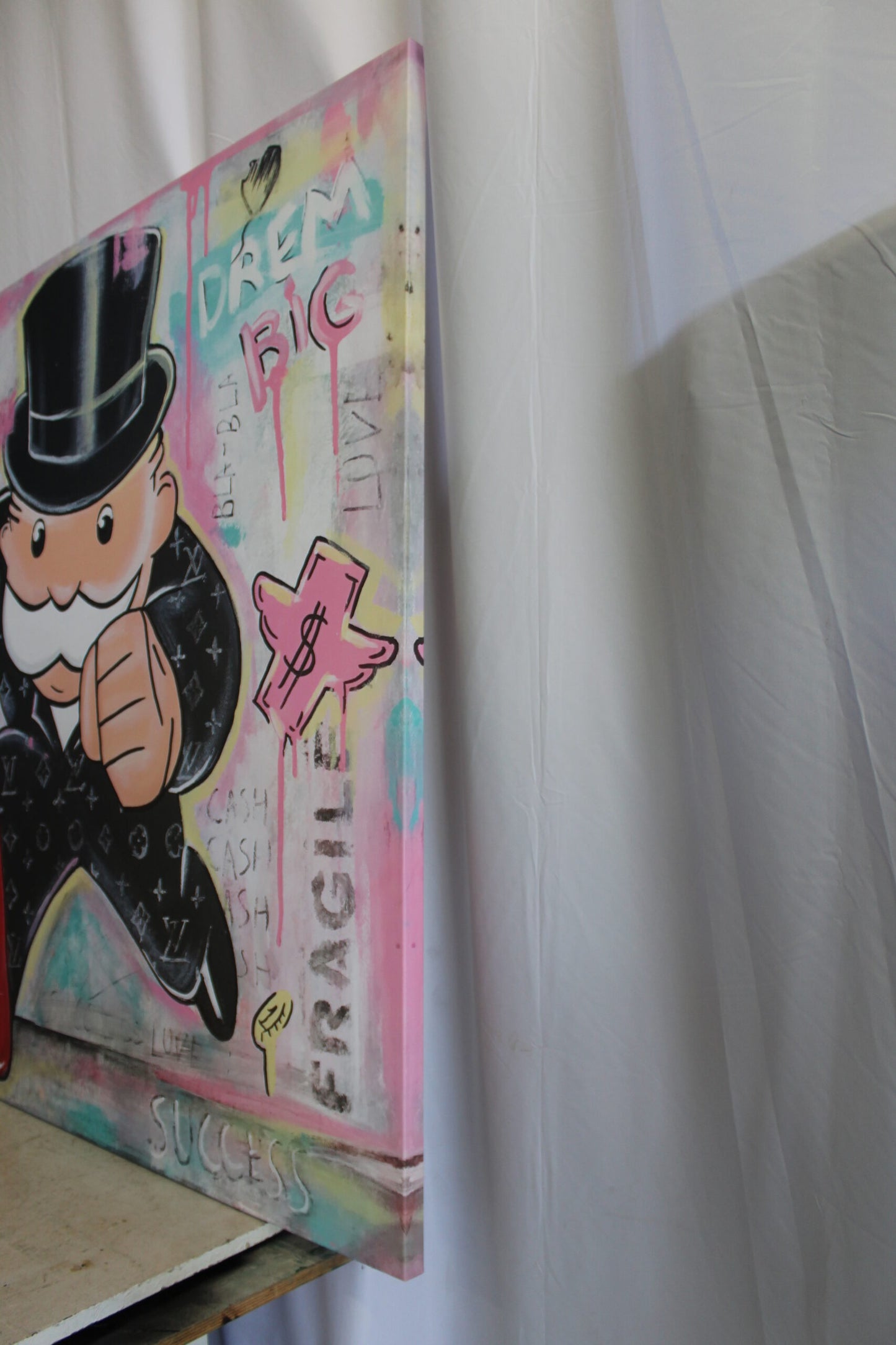 Giant Monopoly Man Pop Art Painting Ready to Hang Stretched Canvas 56 x 56