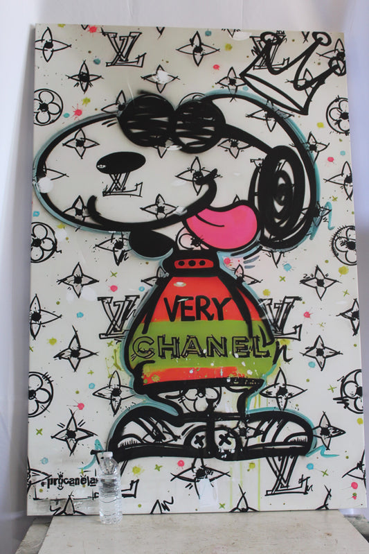 Snoopy in Louis Vuitton Design Oversized Framed Painting on Canvas 60 x 39