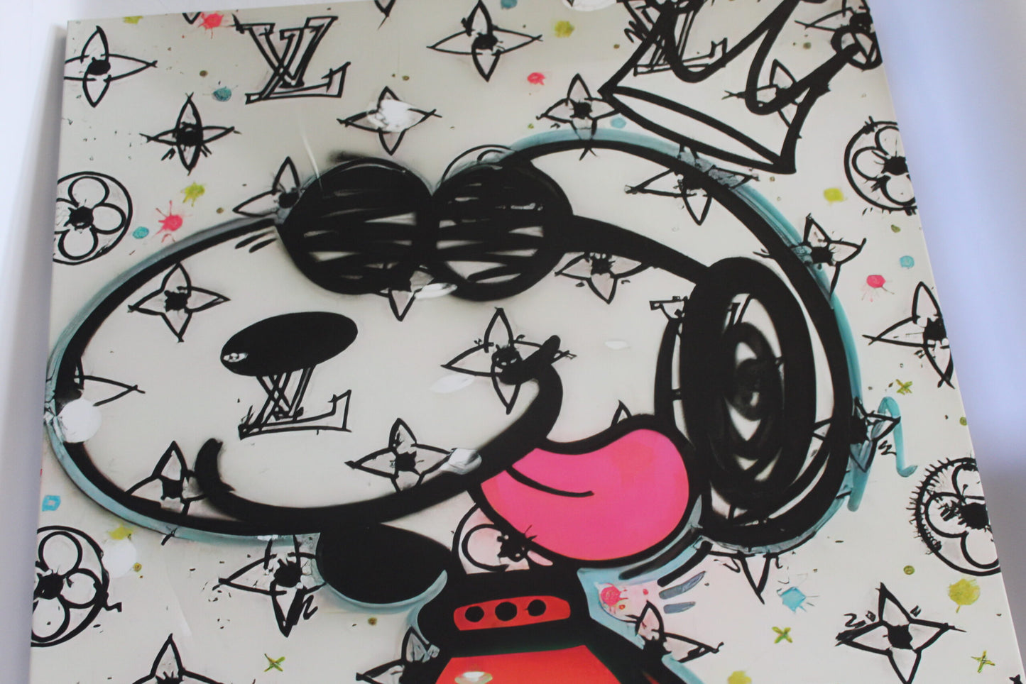 Snoopy in Louis Vuitton Design Oversized Framed Painting on Canvas 60 x 39