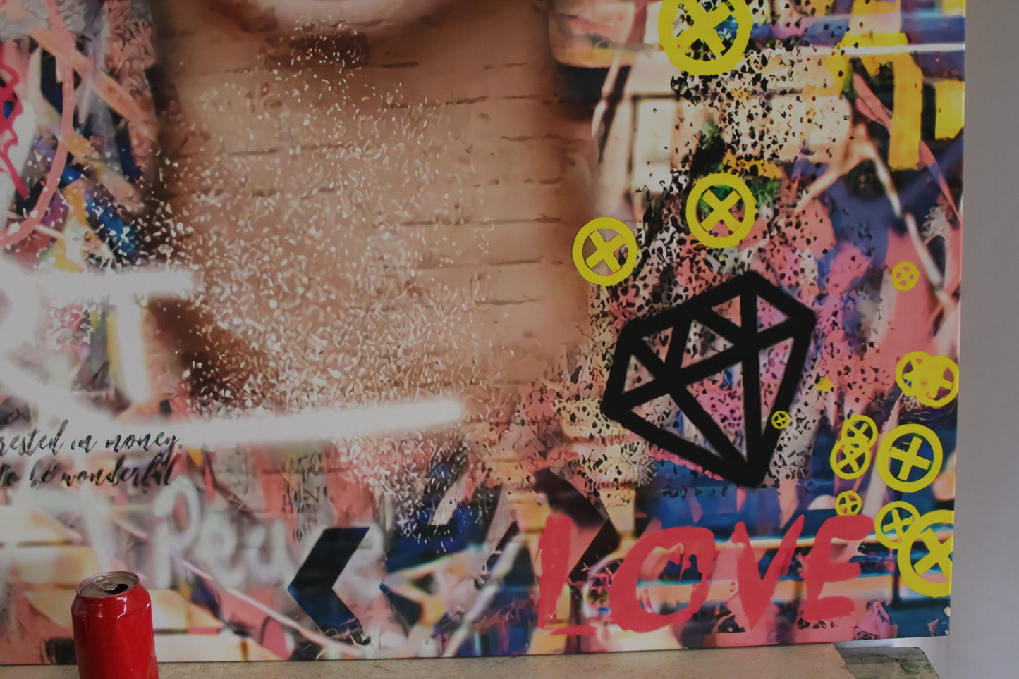 Framed Colorful Modern Canvas of Marilyn Monroe Painting Ready to Hang 70 x 45