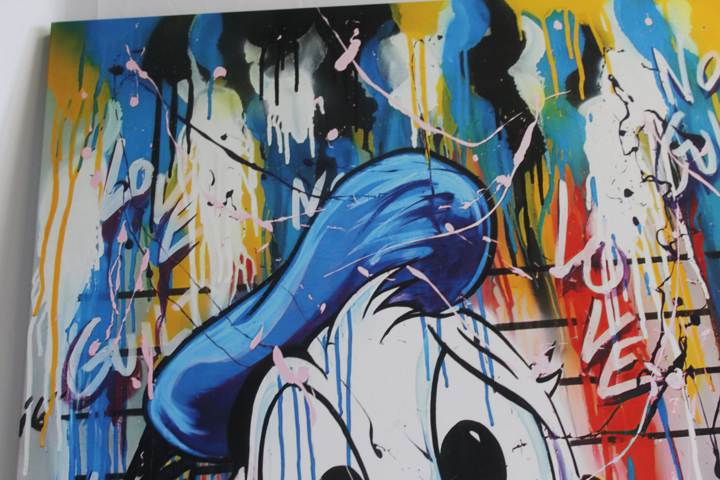 Framed Abstract and Modern Giant Canvas of Donald Duck Ready to Hang 70 x 45