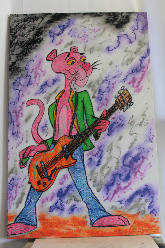 Cartoon Pink Panther Stretched Ready to Hang Canvas Large Painting 70 x 45