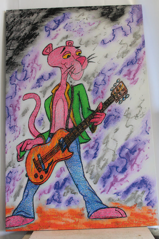 Cartoon Pink Panther Stretched Ready to Hang Canvas Large Painting 70 x 45