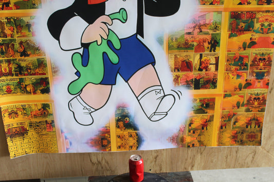 Monopoly Boy, Richie Rich, Blowing Dollar Signs Unframed Rolled Canvas 52 x 74