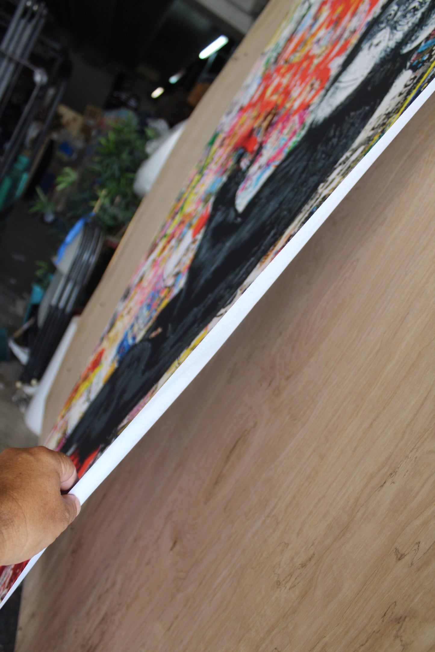 Unframed Giant Canvas Painting of Monkey Spray Painting Graffiti 52 x 74