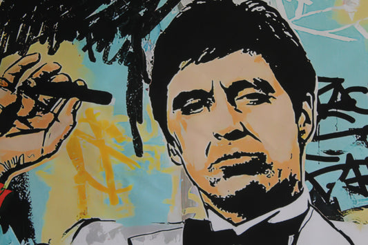 Giant Al Pacino in Scarface Graffiti Art Unframed Canvas 52 x 75