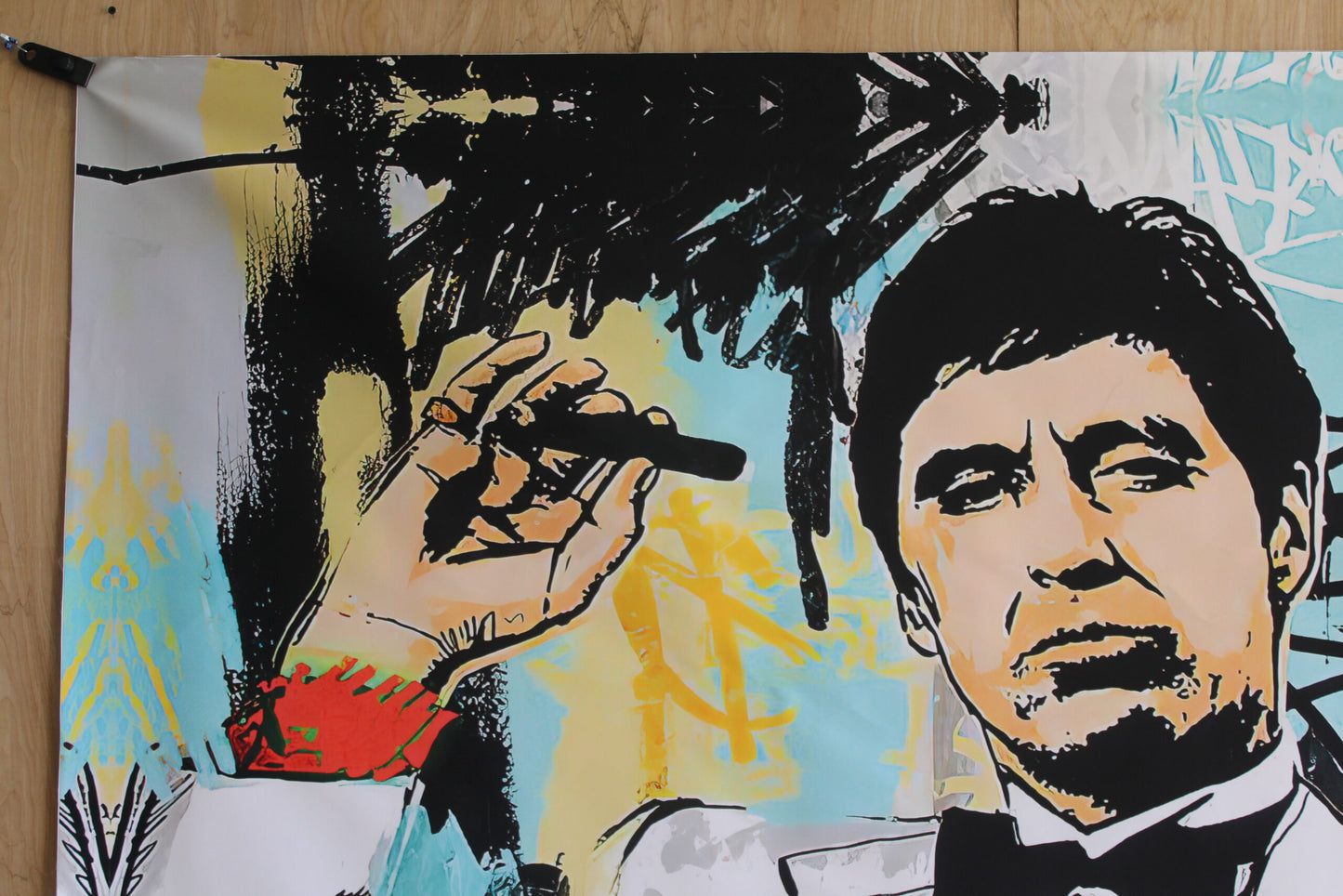 Giant Al Pacino in Scarface Graffiti Art Unframed Canvas 52 x 75