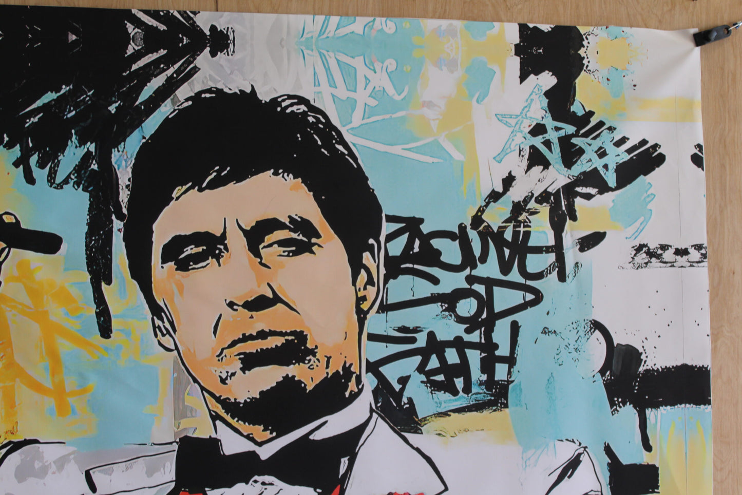 Giant Al Pacino in Scarface Graffiti Art Unframed Canvas 52 x 75