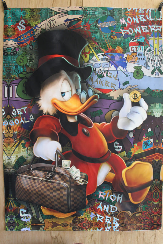 Giant Modern and Rich Donald Duck Unframed Canvas 52 x 74