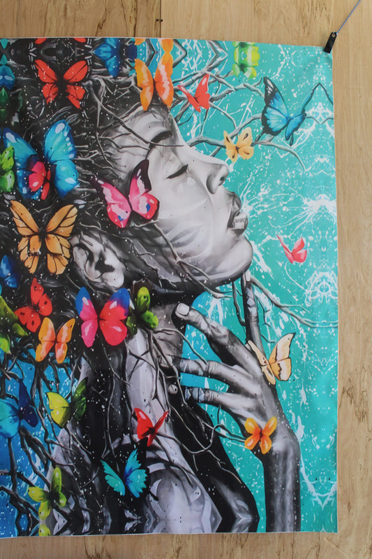 Giant Graceful Butterfly Woman Unframed Canvas 52 x 74