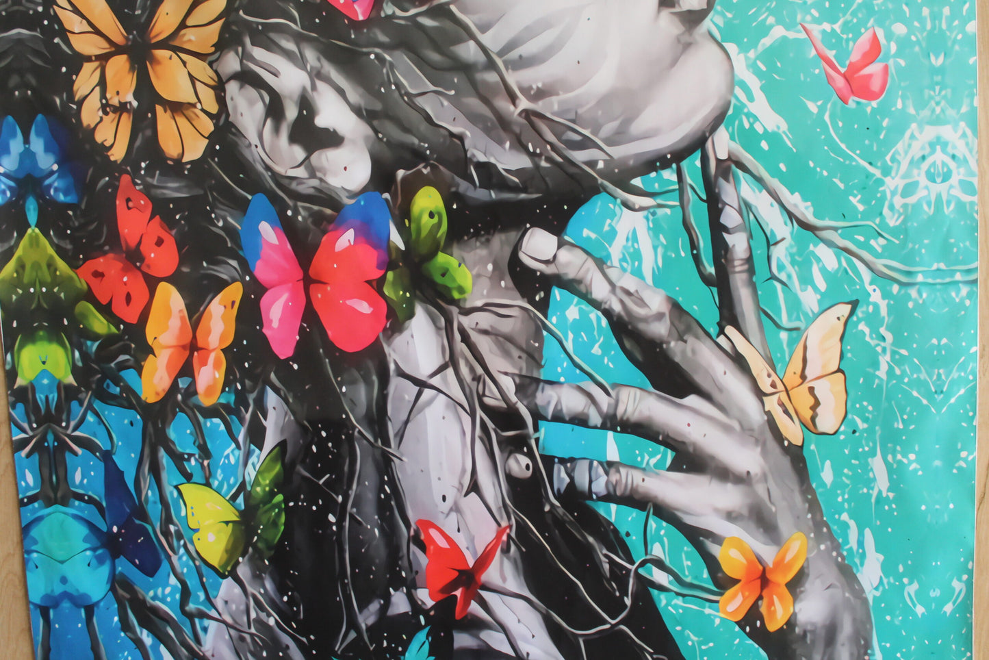 Giant Graceful Butterfly Woman Unframed Canvas 52 x 74