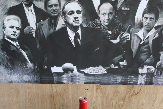Giant Canvas of Godfather Cast Black and White 44 x 65