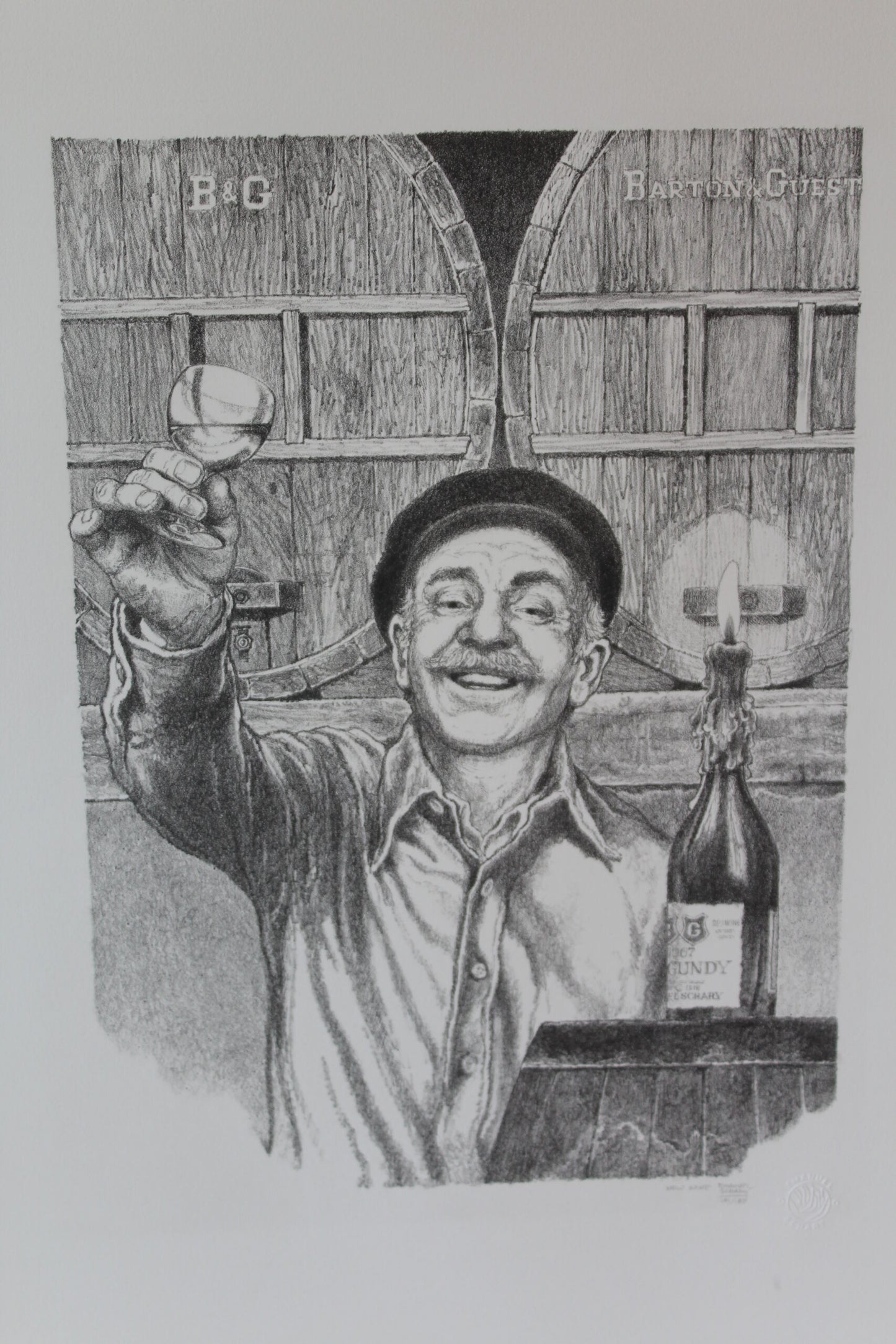 New Wine by Emanuel Schary Lithograph 10 x 14