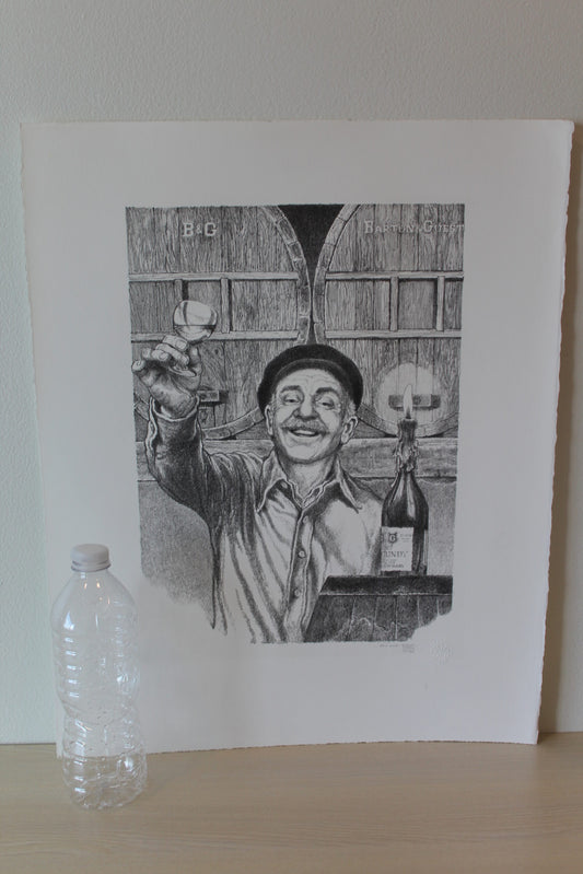 New Wine by Emanuel Schary Lithograph 10 x 14