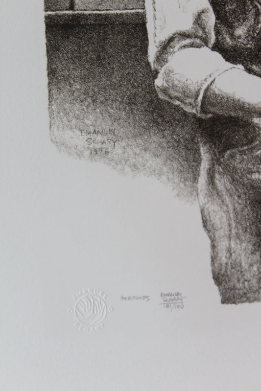 Fortunes by Emanuel Schary Lithograph Black and White 10 x 14