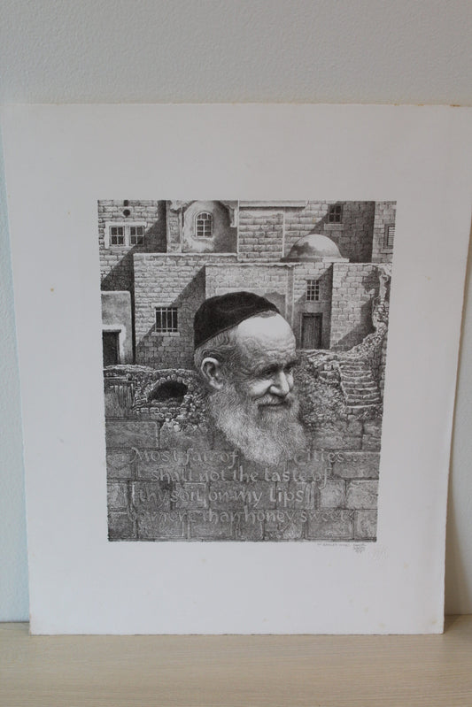 On Eagles Wings by Emanuel Schary Black and White Lithograph 9 x 11