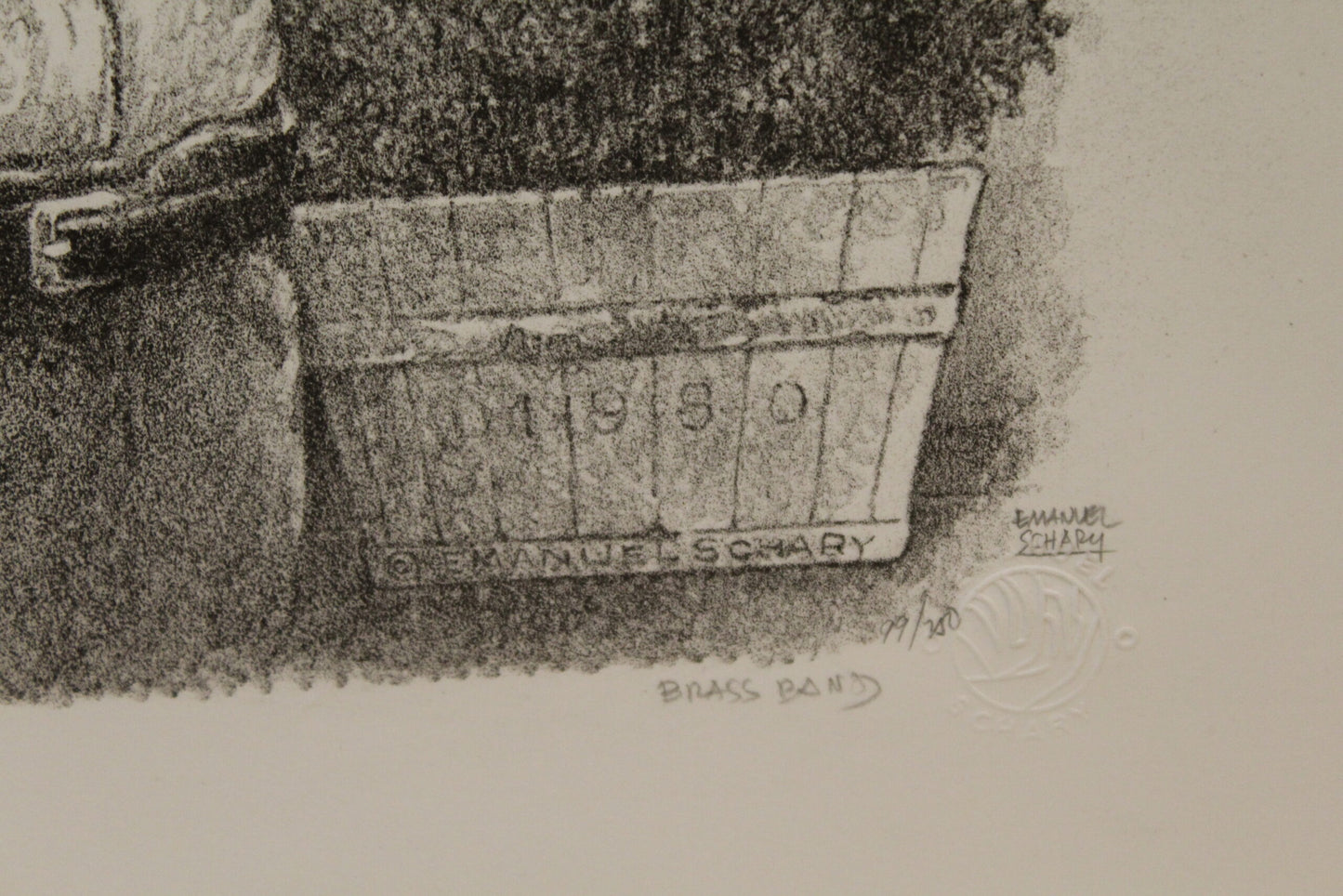 Brass Band by Emanuel Schary Black and White Lithograph 18 x 14