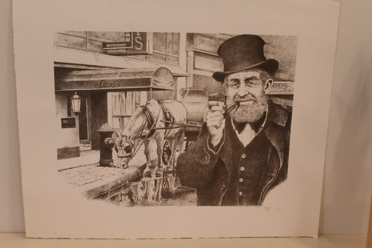 Sardis by Emanuel Schary Black and White Lithograph 16 x 12