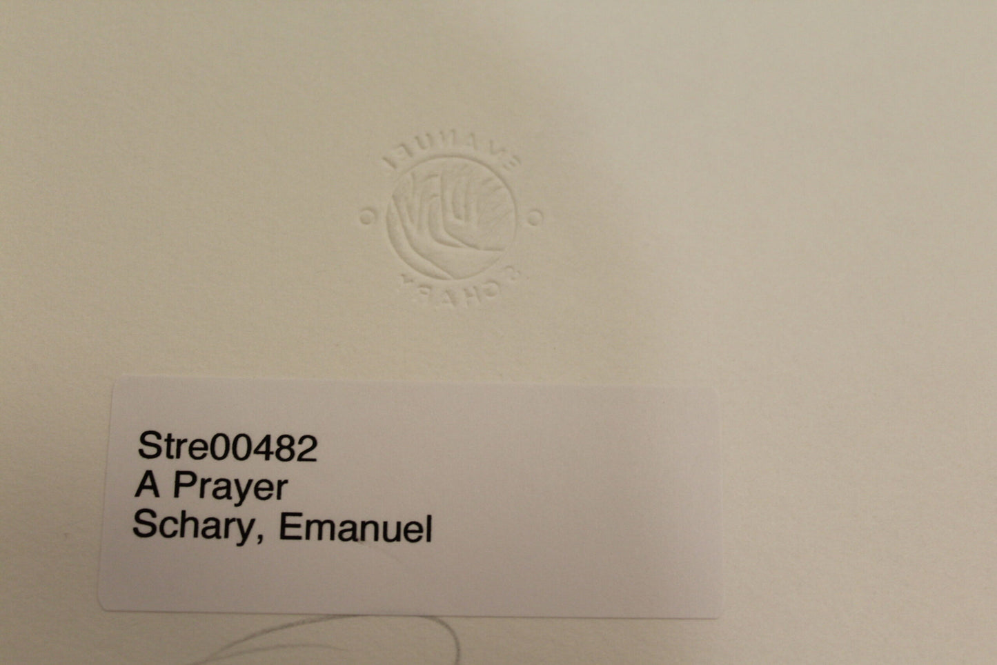 A Prayer by Emanuel Schary Lithograph Black and White 14 x 10