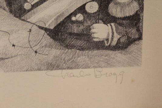 Nifao DMZ signed by Charles Bragg Monochromaric Charles Bragg Signed Lithograph “DMZ” – Limited Edition Satirical Fine Art Print, Collectible Wall Decor, 20"x14"