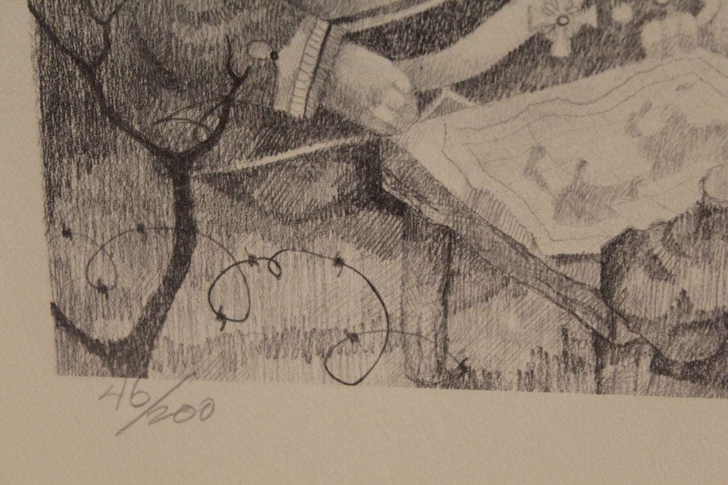 Nifao  DMZ signed by Charles Bragg Monochromaric Charles Bragg Signed Lithograph “DMZ” – Limited Edition Satirical Fine Art Print, Collectible Wall Decor, 20"x14"