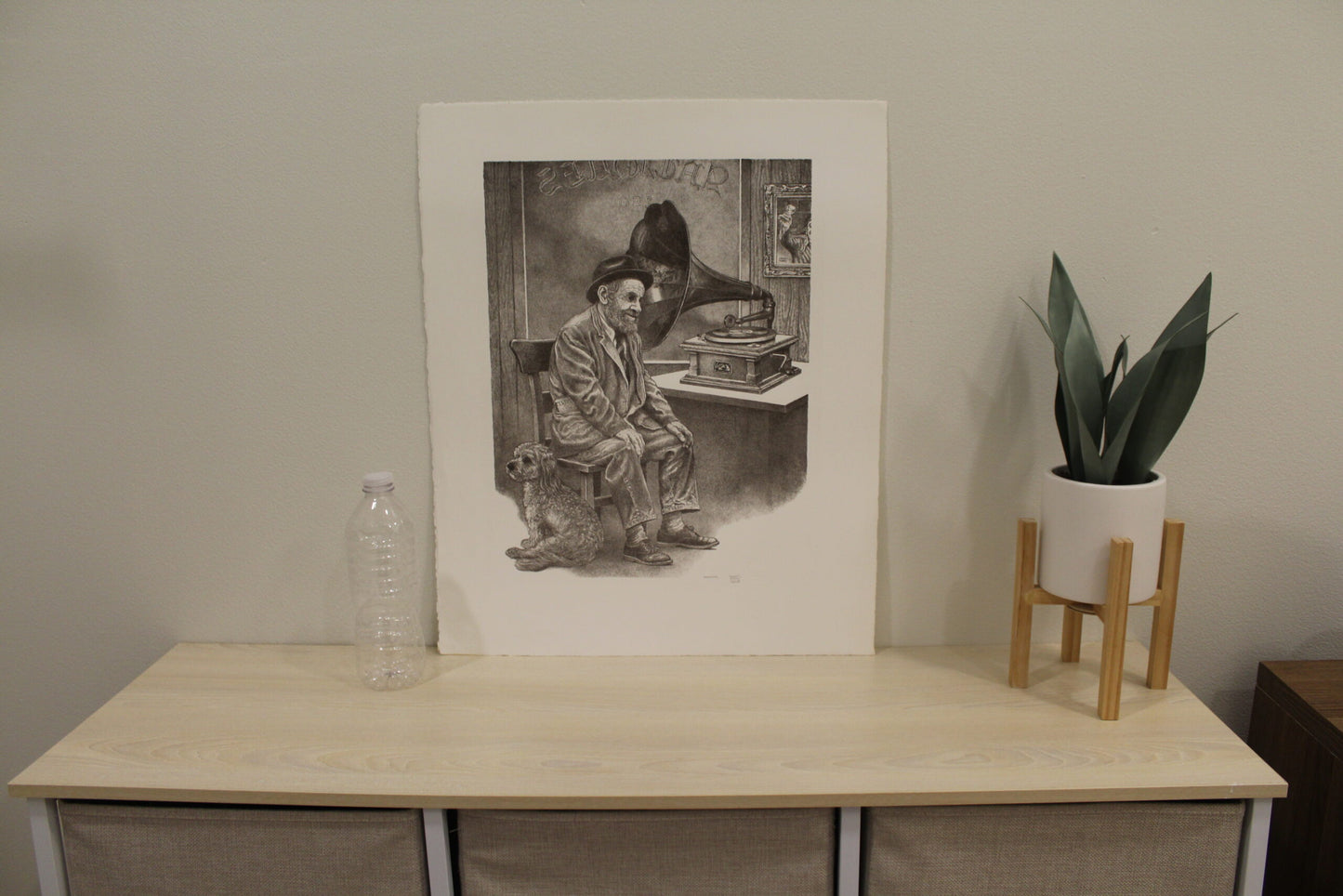 Memories by Emanuel Schary Black and White Lithograph 12 x 16