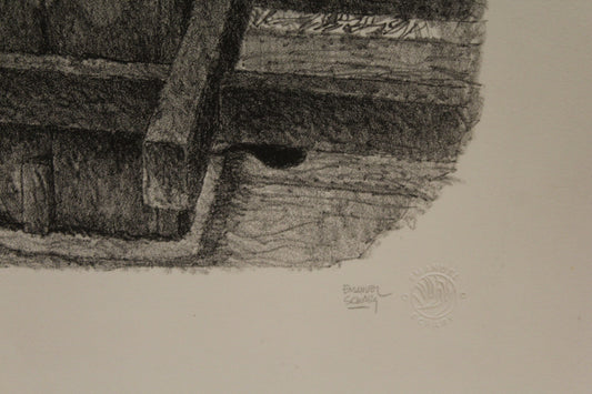 Nifao Emanuel Schary “Pressing The Grapes” Lithograph – Israeli-American Judaica Fine Art, Winemaking Scene11 x 13