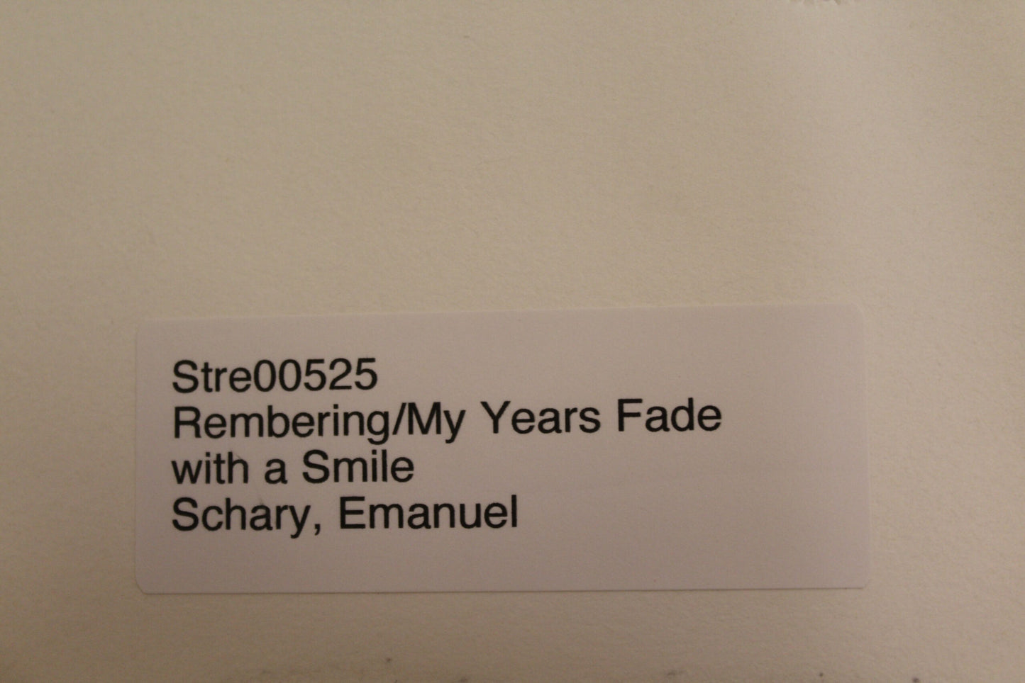Remembering and My Years Fade With A Smile Emanuel Schary Lithograph 14 x 8