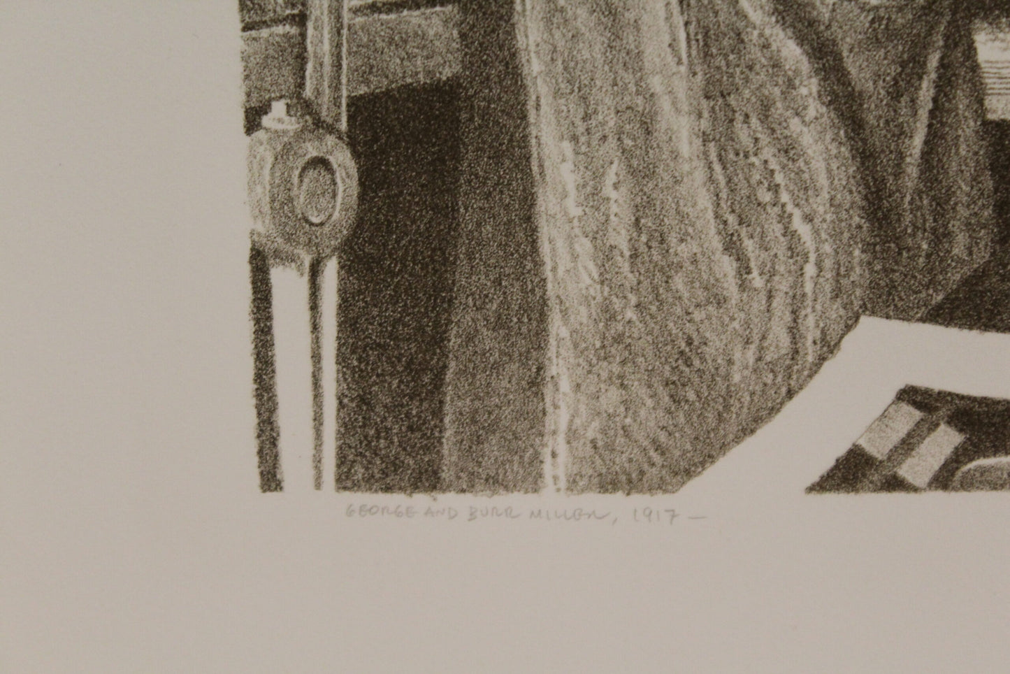 Nifao Emanuel Schary “George and Burr Miller” Black & White Lithograph – 1917 Printmaking Tribute, Judaica Fine Art Collectible -11 x 14