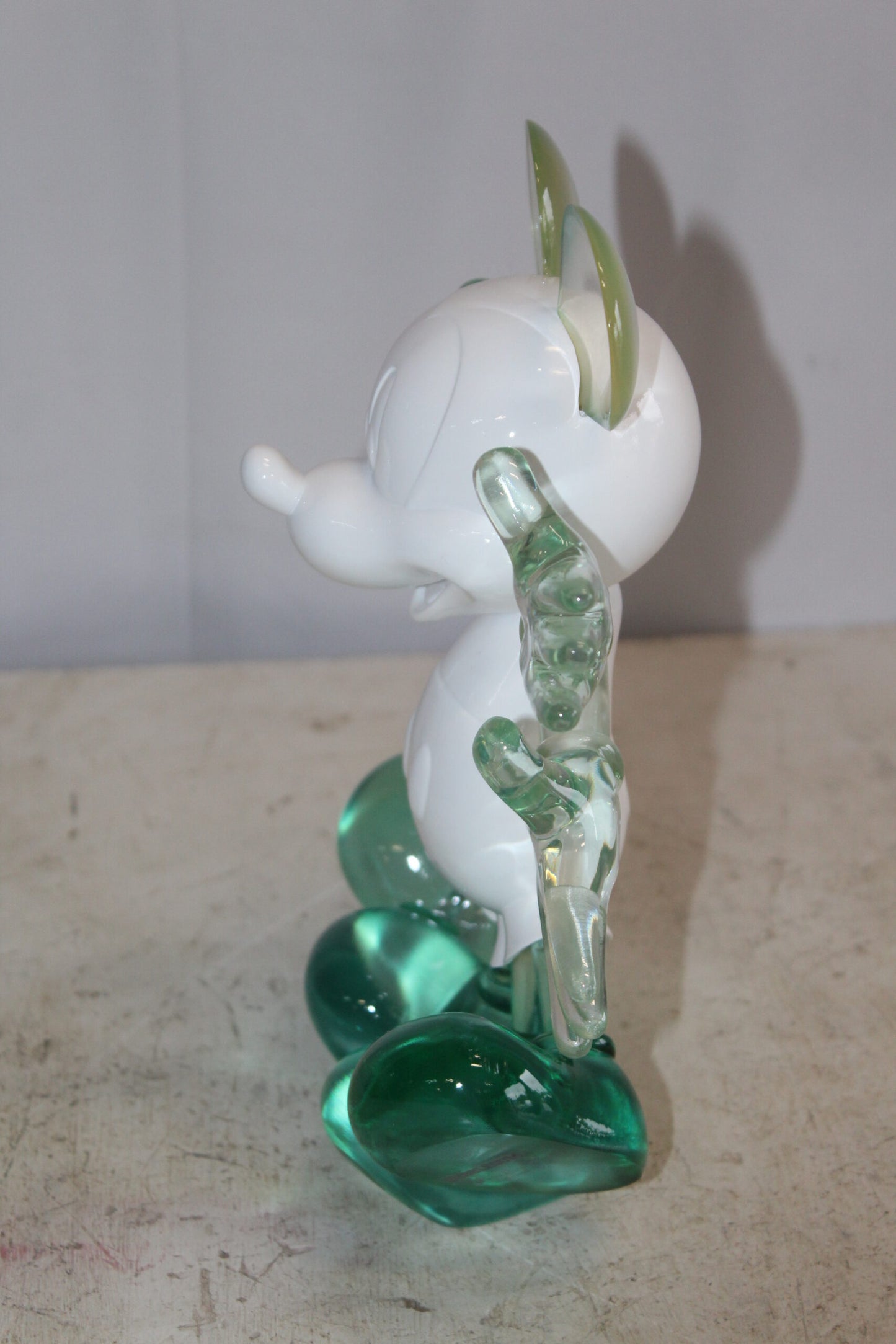Transparent Resin Mickey Mouse in Motion Sculpture 13" x 5" x 12"H