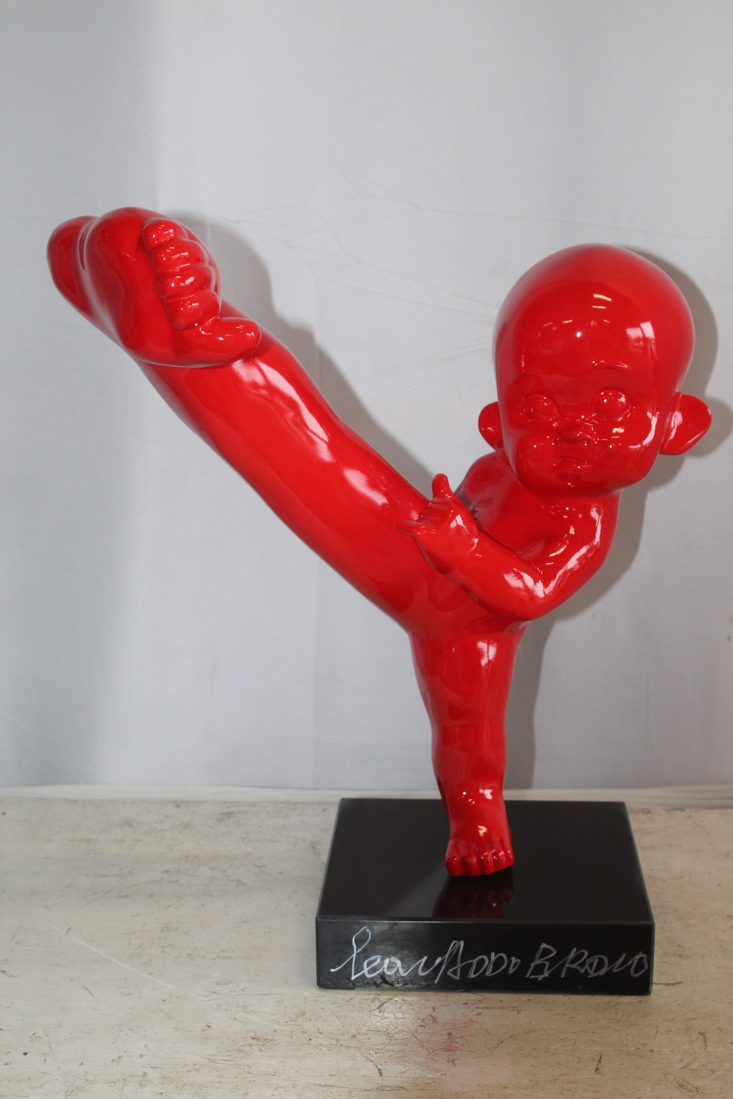 Karate Kid in Motion Red Resin Statue 18" x 8" x 20"H