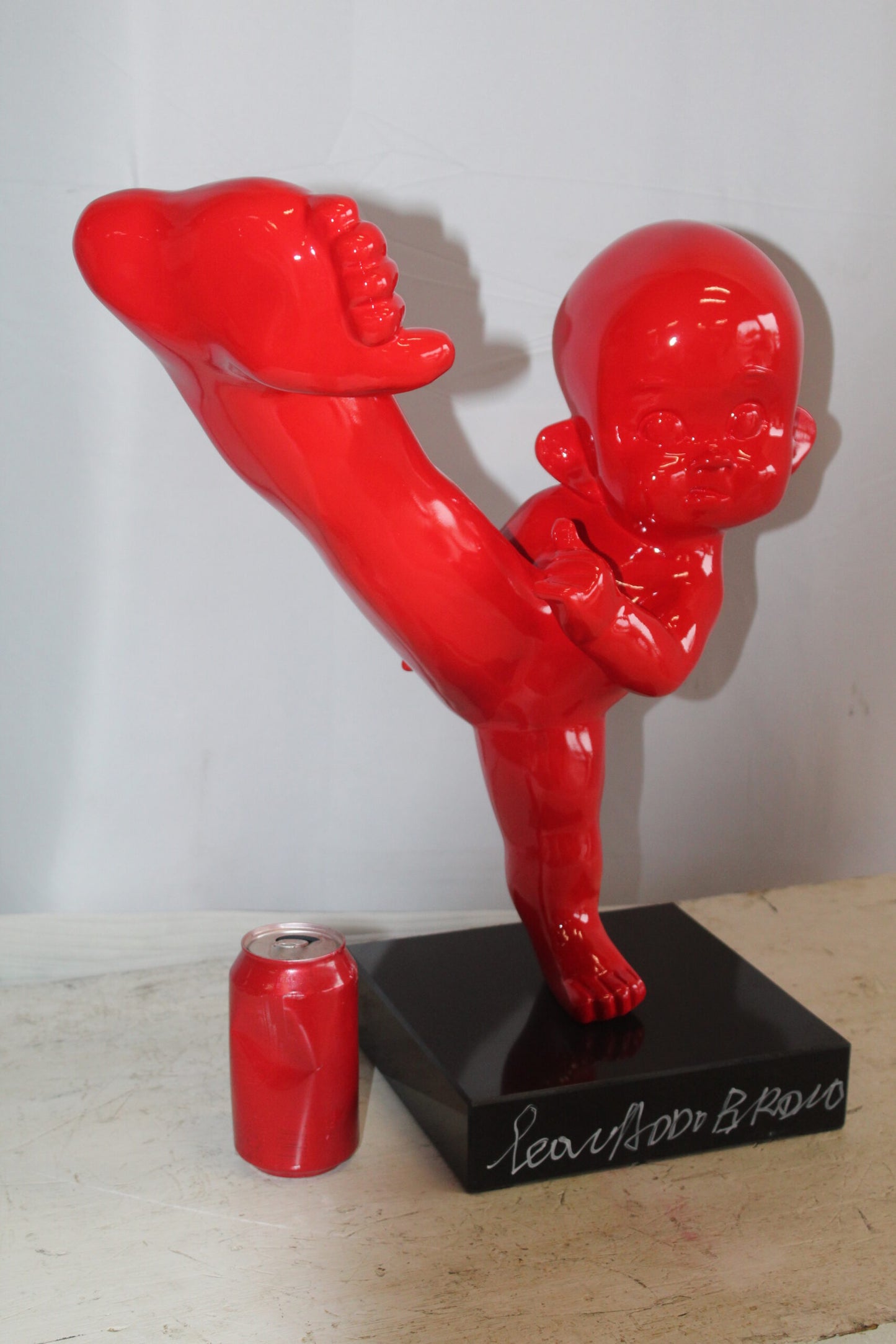 Karate Kid in Motion Red Resin Statue 18" x 8" x 20"H