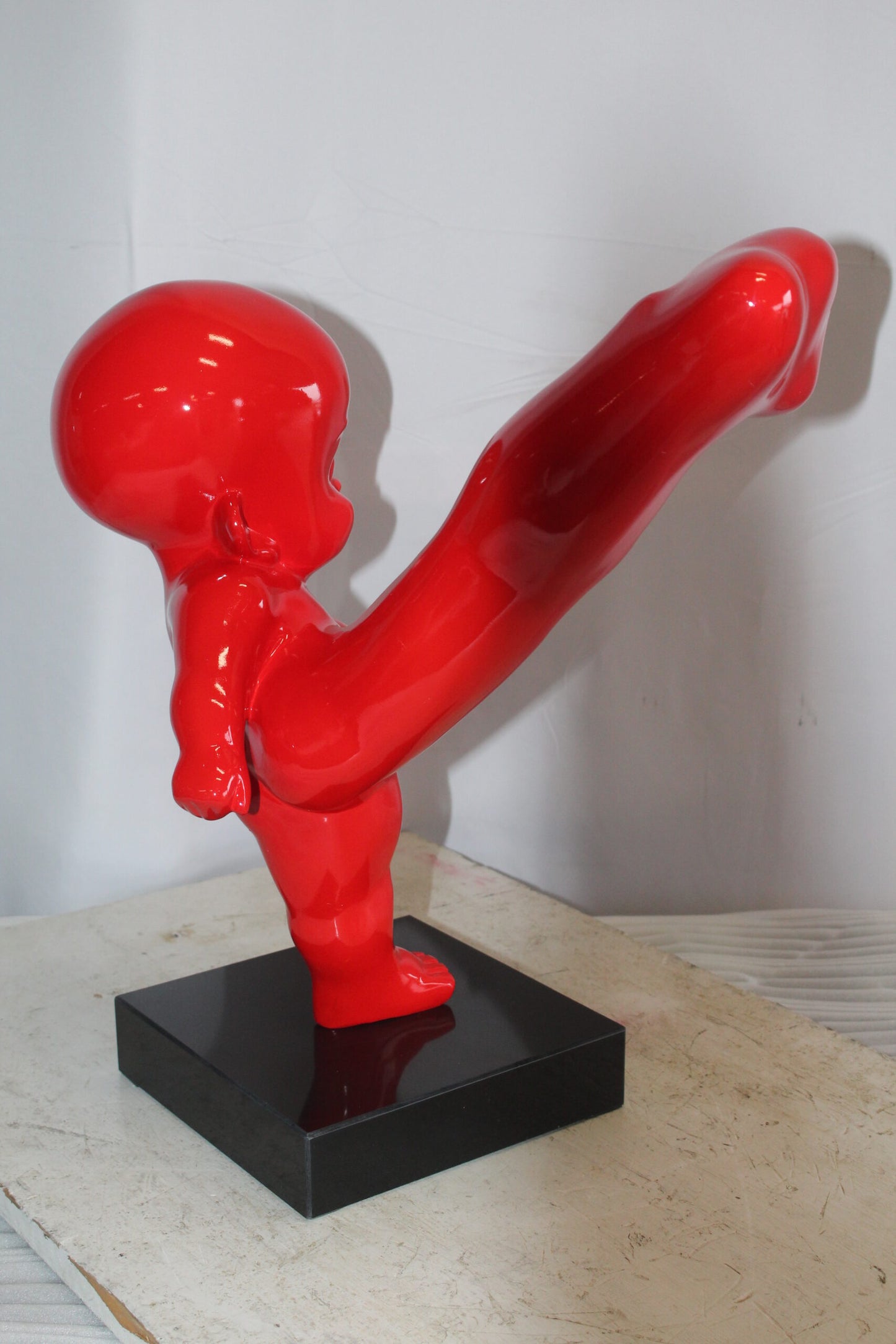 Karate Kid in Motion Red Resin Statue 18" x 8" x 20"H