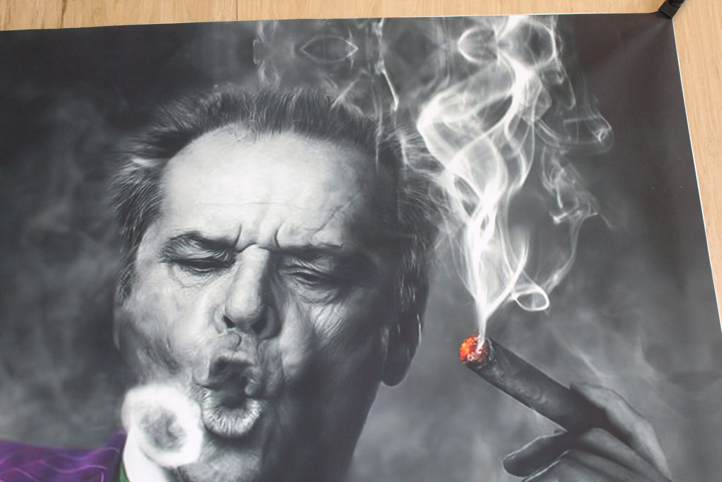 Jack Nicholson Cigar Rings Giant Canvas Painting Print Unstretched, 53"x44"