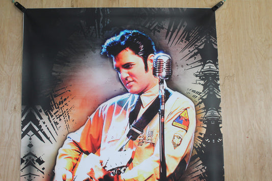 Elvis Presley Playing Guitar, A Giant Unstretched Canvas Wall Art, 44"x64"