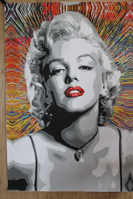 Marilyn Monroe Pop Art on Unstretched Giant Size Canvas, 44"x64"