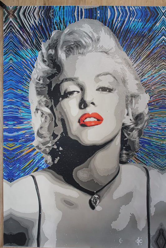 Giant Unstretched Canvas of Marilyn Monroe Pop Art, 63"x44"
