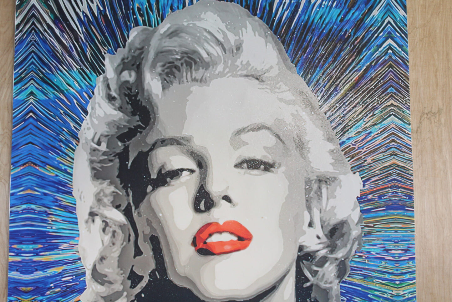 Giant Unstretched Canvas of Marilyn Monroe Pop Art, 63"x44"