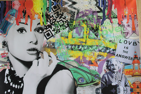 Love Is The Answer, Oliver Neilson Replica, a Giant Unstretched Canvas, 64"x44"