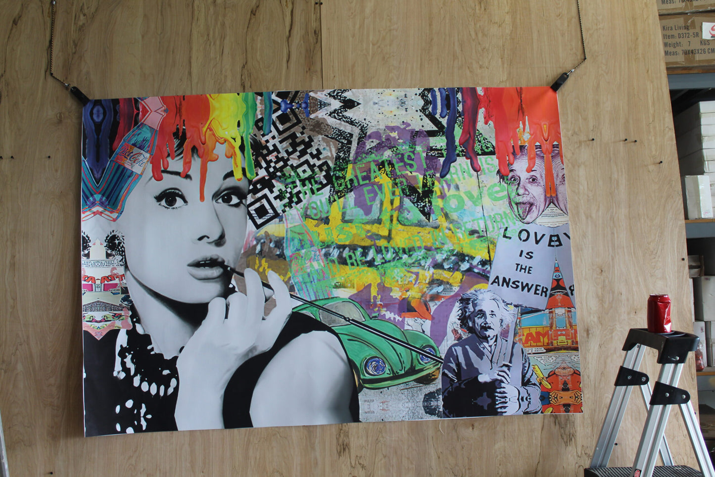 Love Is The Answer, Oliver Neilson Replica, a Giant Unstretched Canvas, 64"x44"