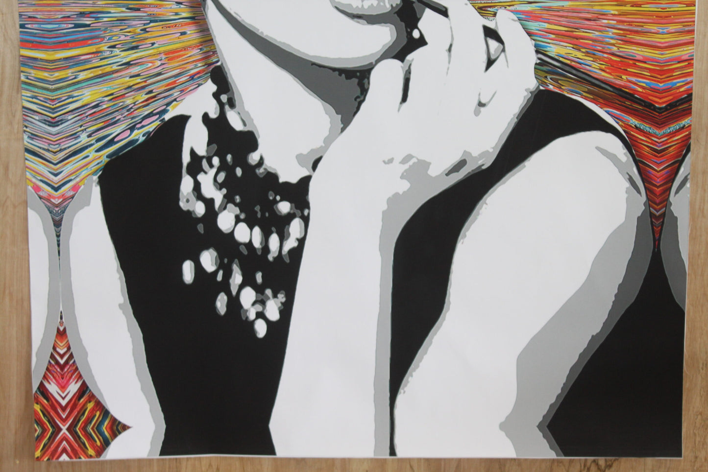 Audrey Hepburn Pop Art Unstretched Painting an Oliver Neilson Replica, 44"x64"