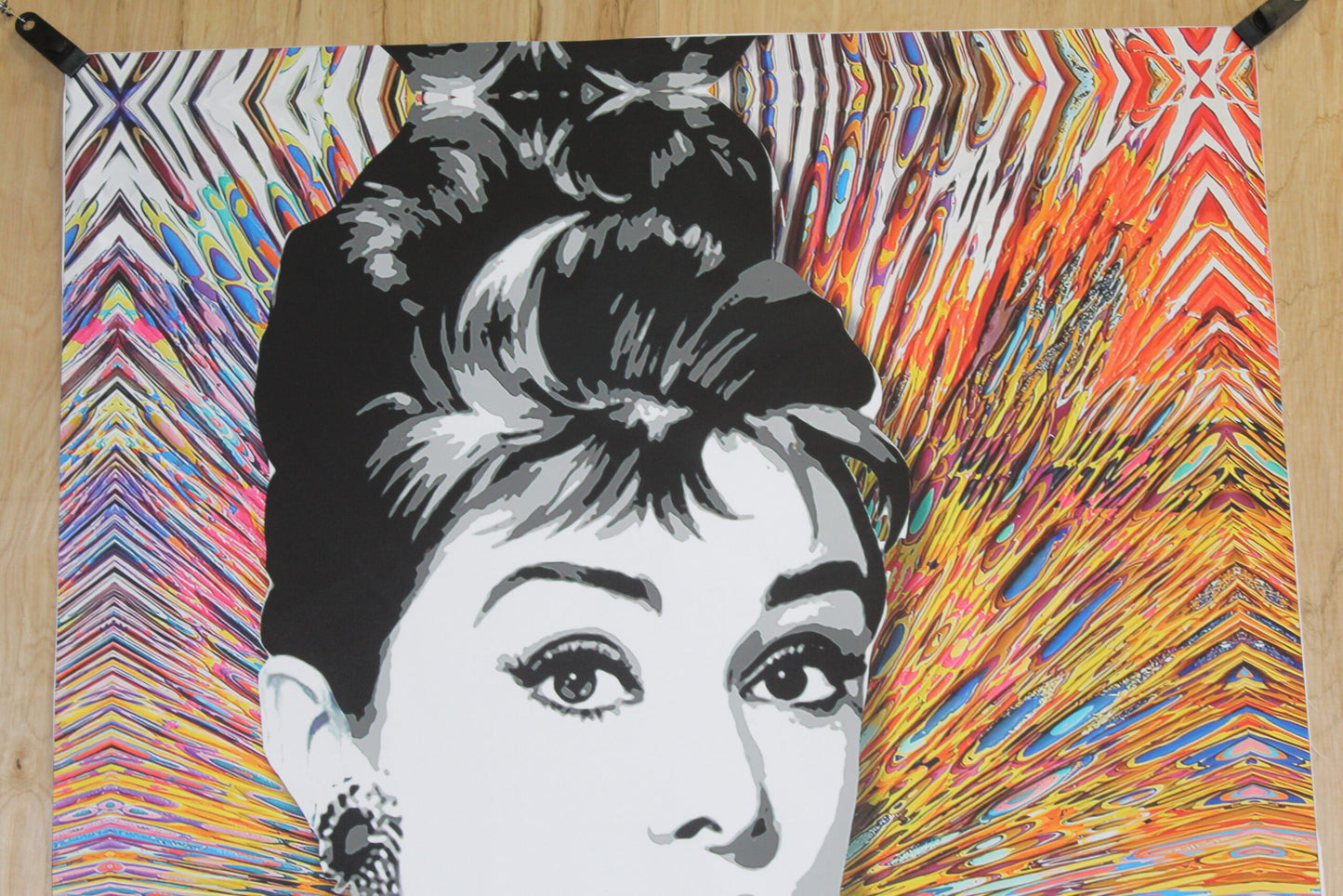 Audrey Hepburn Pop Art Unstretched Painting an Oliver Neilson Replica, 44"x64"