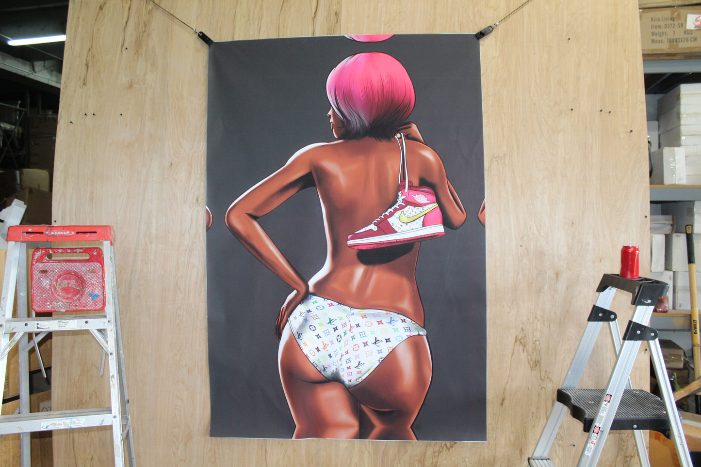 Louis Vuitton Retro Nike Jordan 1 fashion Giant Unstretched painting, 44"x64"